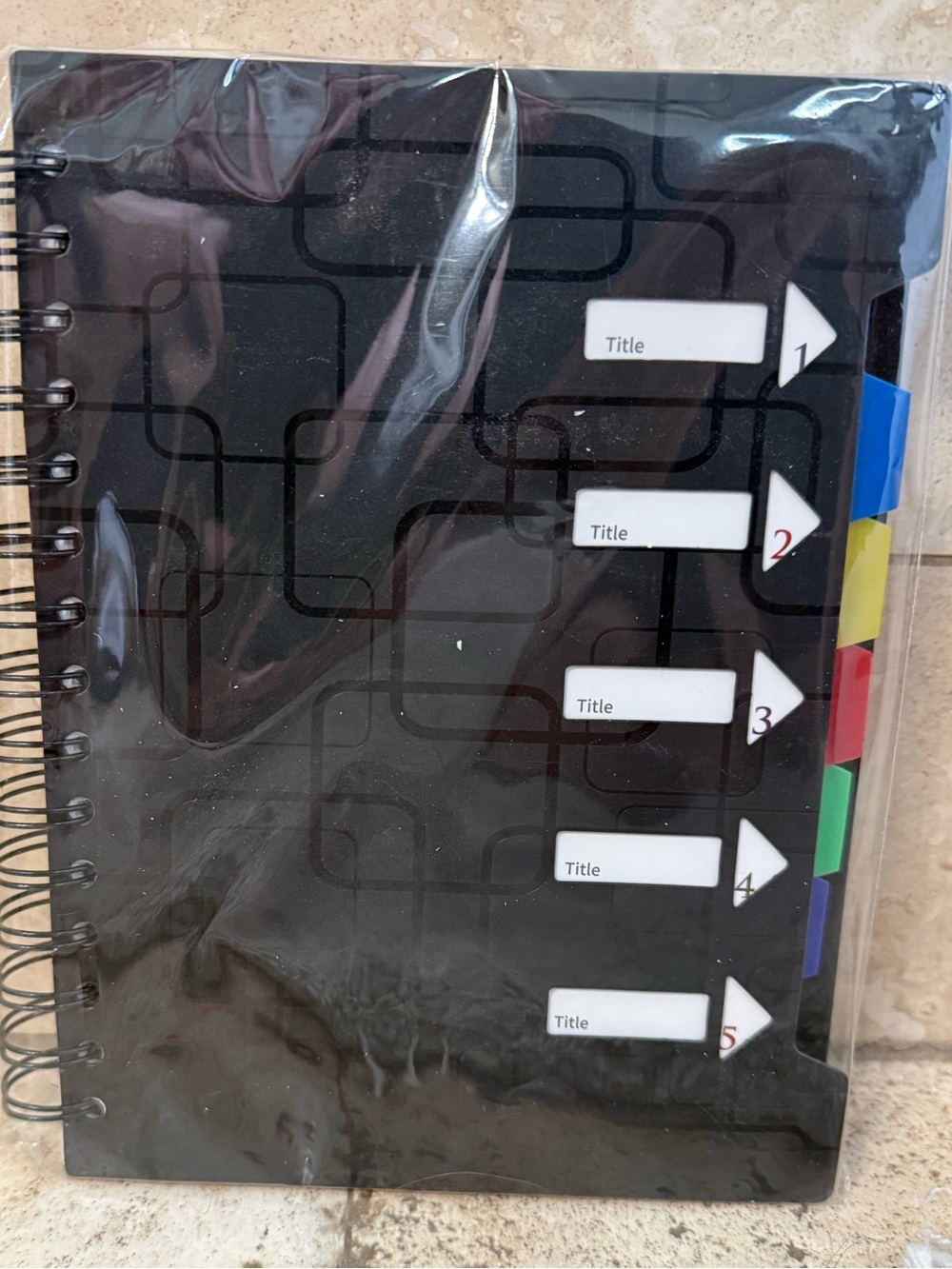 CAGIE  5 Subject Spiral Notebook with Dividers, 240 Pages  5x7 BLACK NEW
